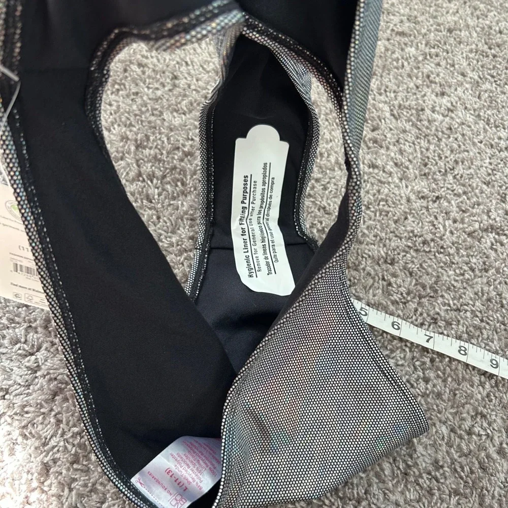 No Boundaries Cheeky Bikini Bottom Silver‎ Shimmer Metallic Swimsuit L (11-13)